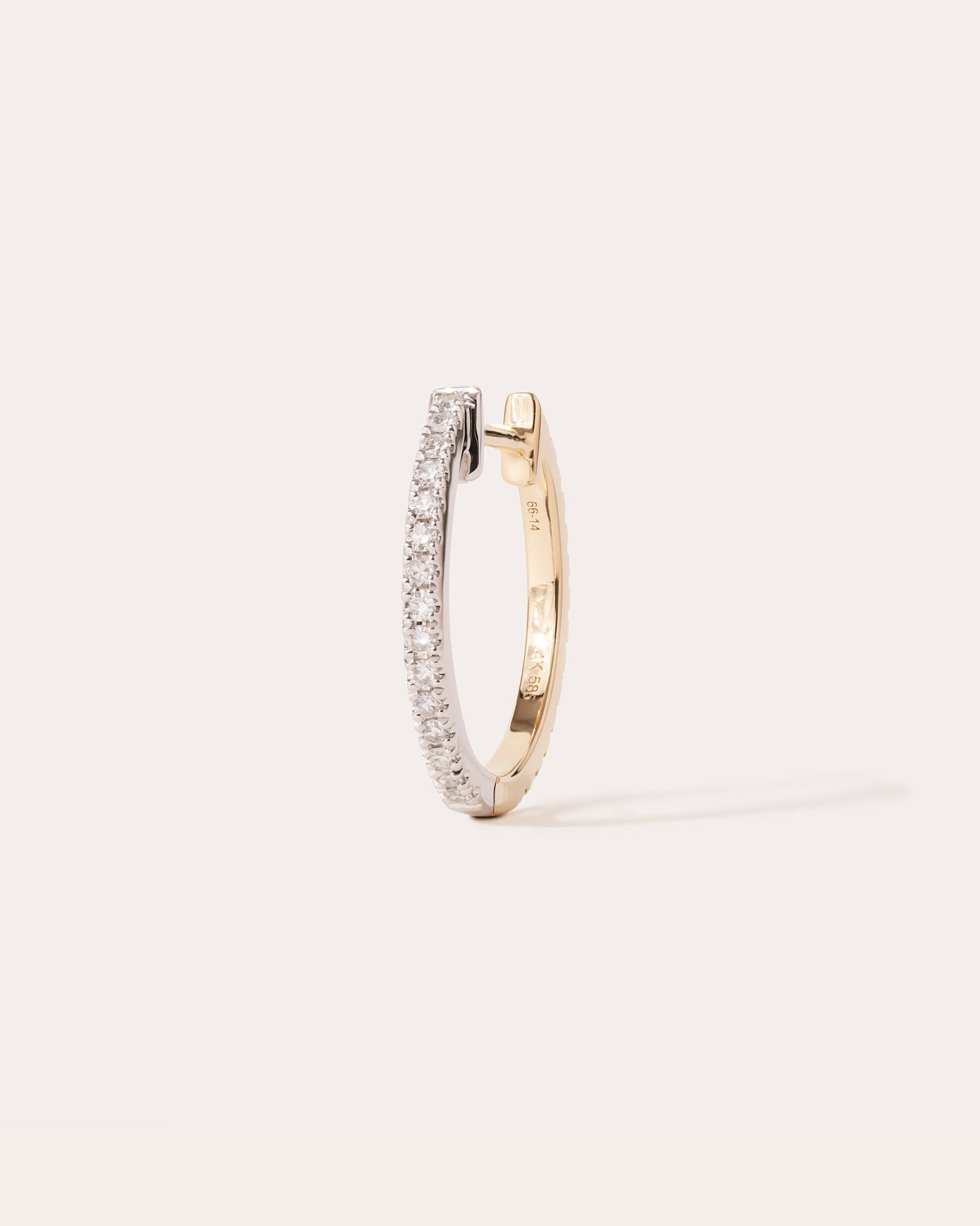 HOOP WHITE DIAMOND & YELLOW/WHITE GOLD - 14mm