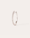 HOOP - WHITE DIAMOND & PLAIN WHITE GOLD - 16MM