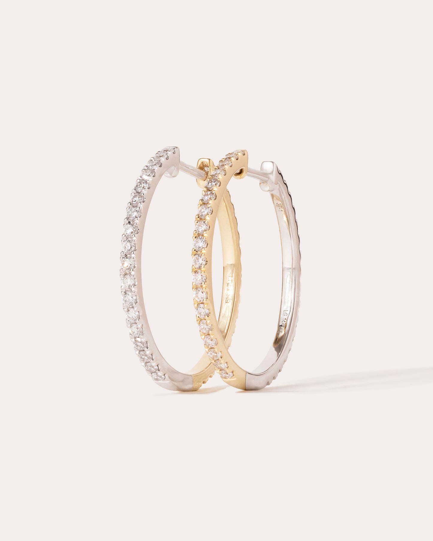 HOOPS WHITE DIAMOND & YELLOW/WHITE GOLD - 20mm