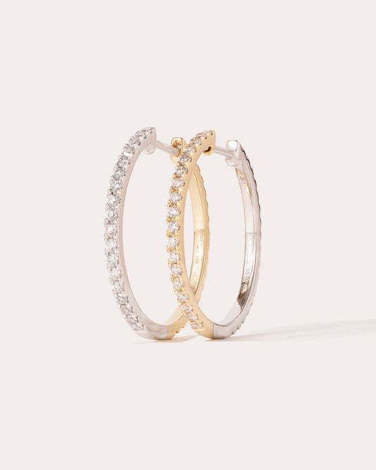HOOPS WHITE DIAMOND & YELLOW/WHITE GOLD - 20mm