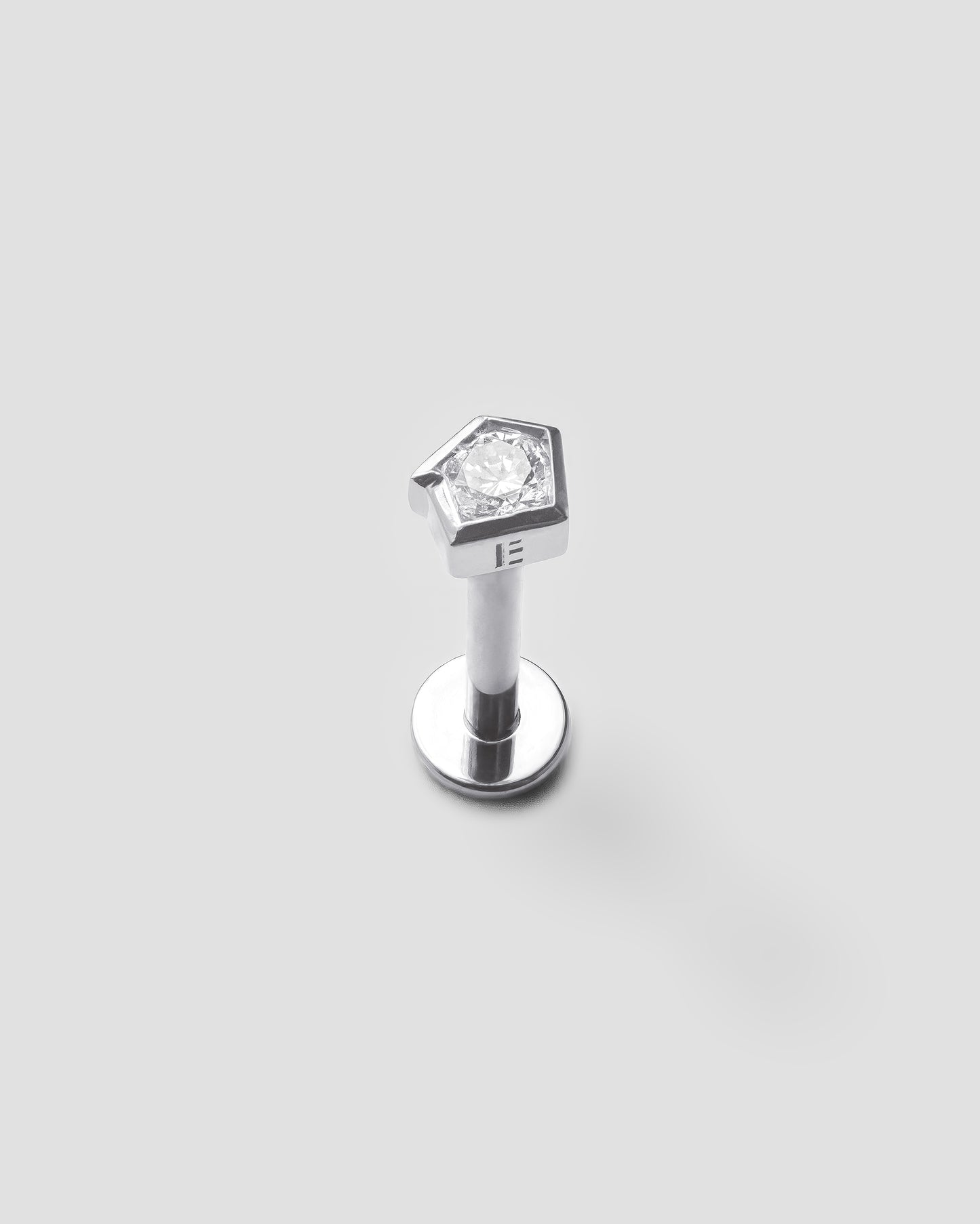 ECHO LABRET - WHITE LAB DIAMOND & WHITE GOLD