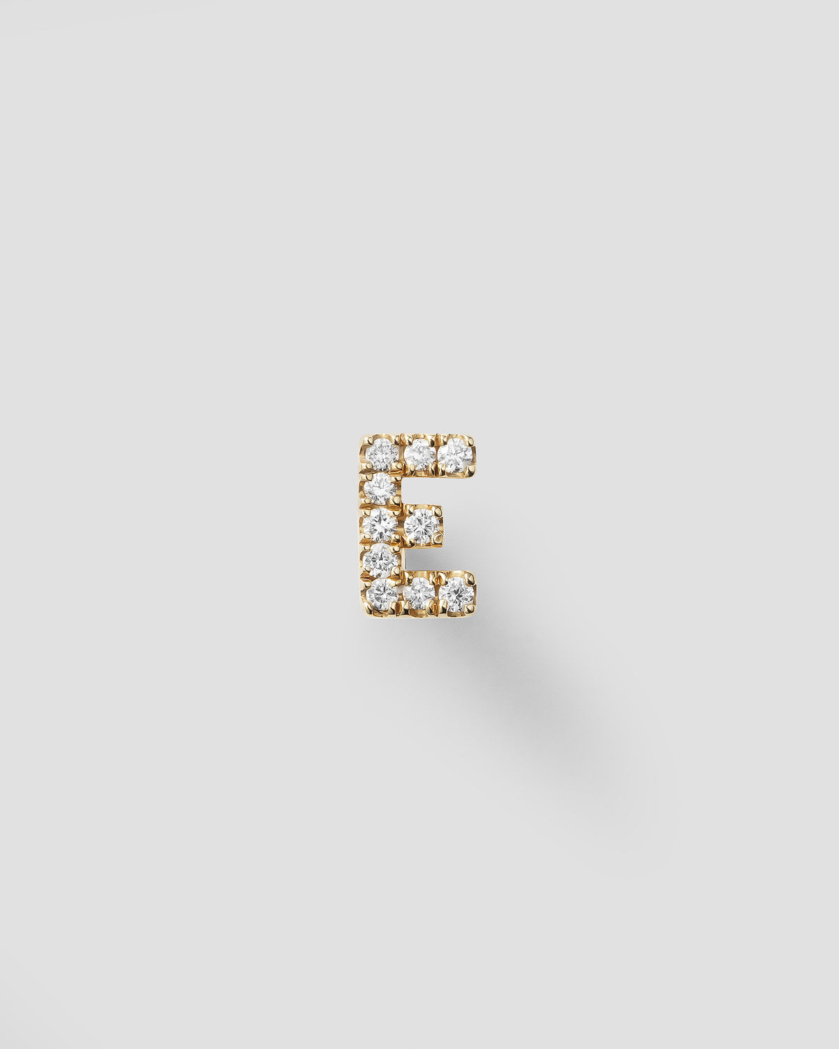 Letter labret white diamond & yellow gold