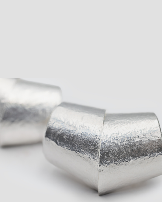 Oblique earrings silver