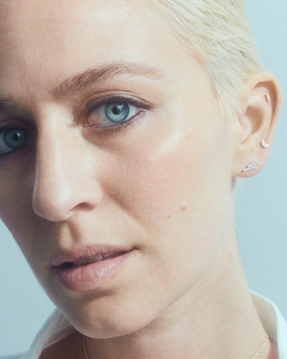 PARALLEL UNIVERSE LABRET - WHITE DIAMOND & YELLOW/WHITE GOLD