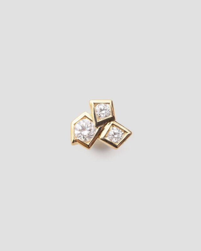 Triptych labret — Yellow gold