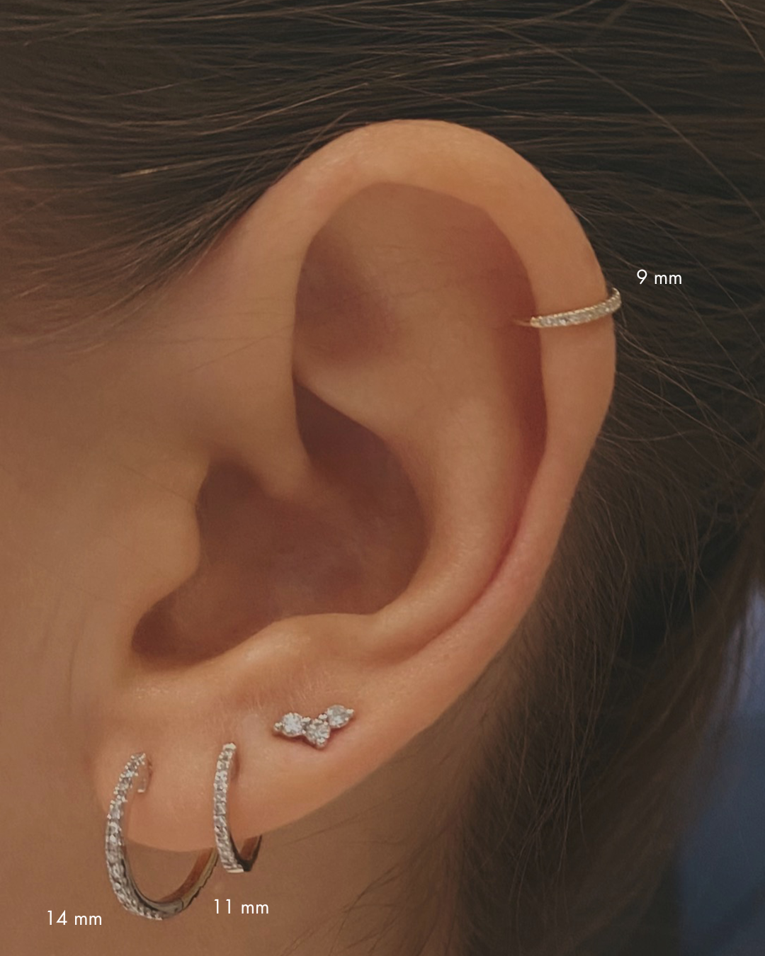 HOOP WHITE DIAMOND & YELLOW/WHITE GOLD - 11mm