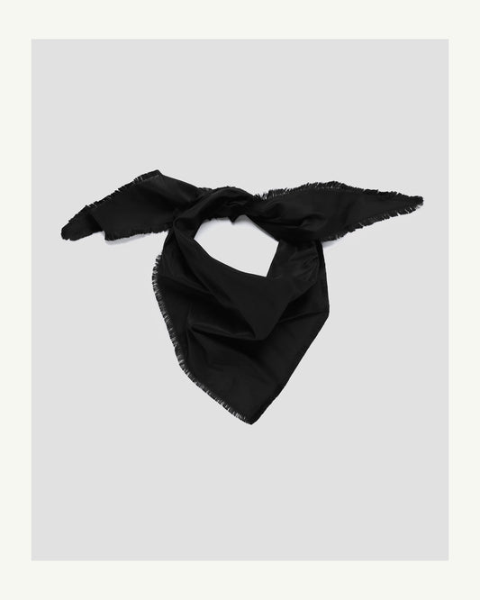 The raw edge triangle scarf