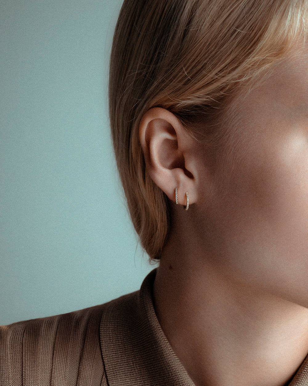 HOOP WHITE DIAMOND & YELLOW/WHITE GOLD - 11mm