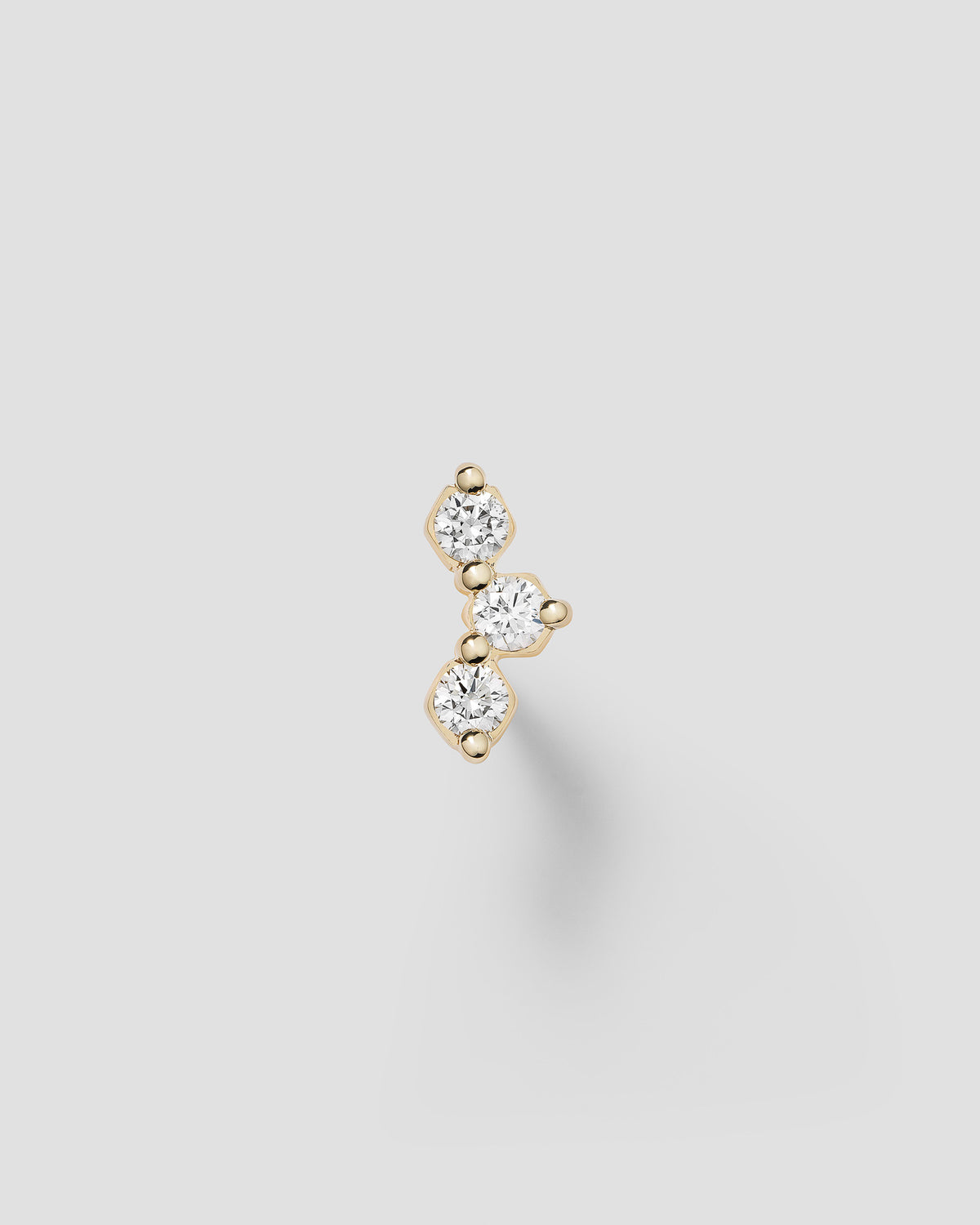 Honey Im Home labret white diamond & yellow gold