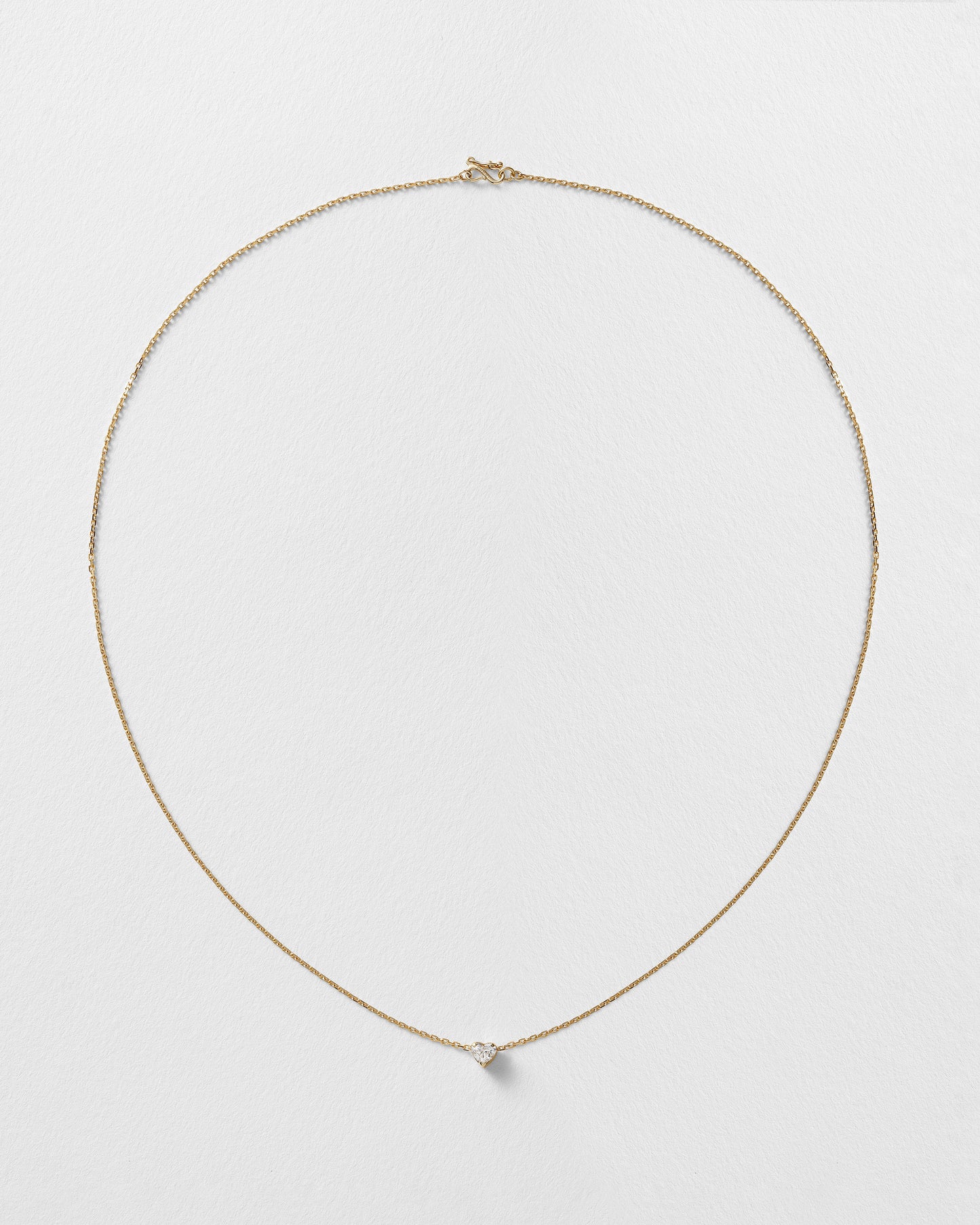 Erosia heart charm necklace - YG acnchor chain - clasp