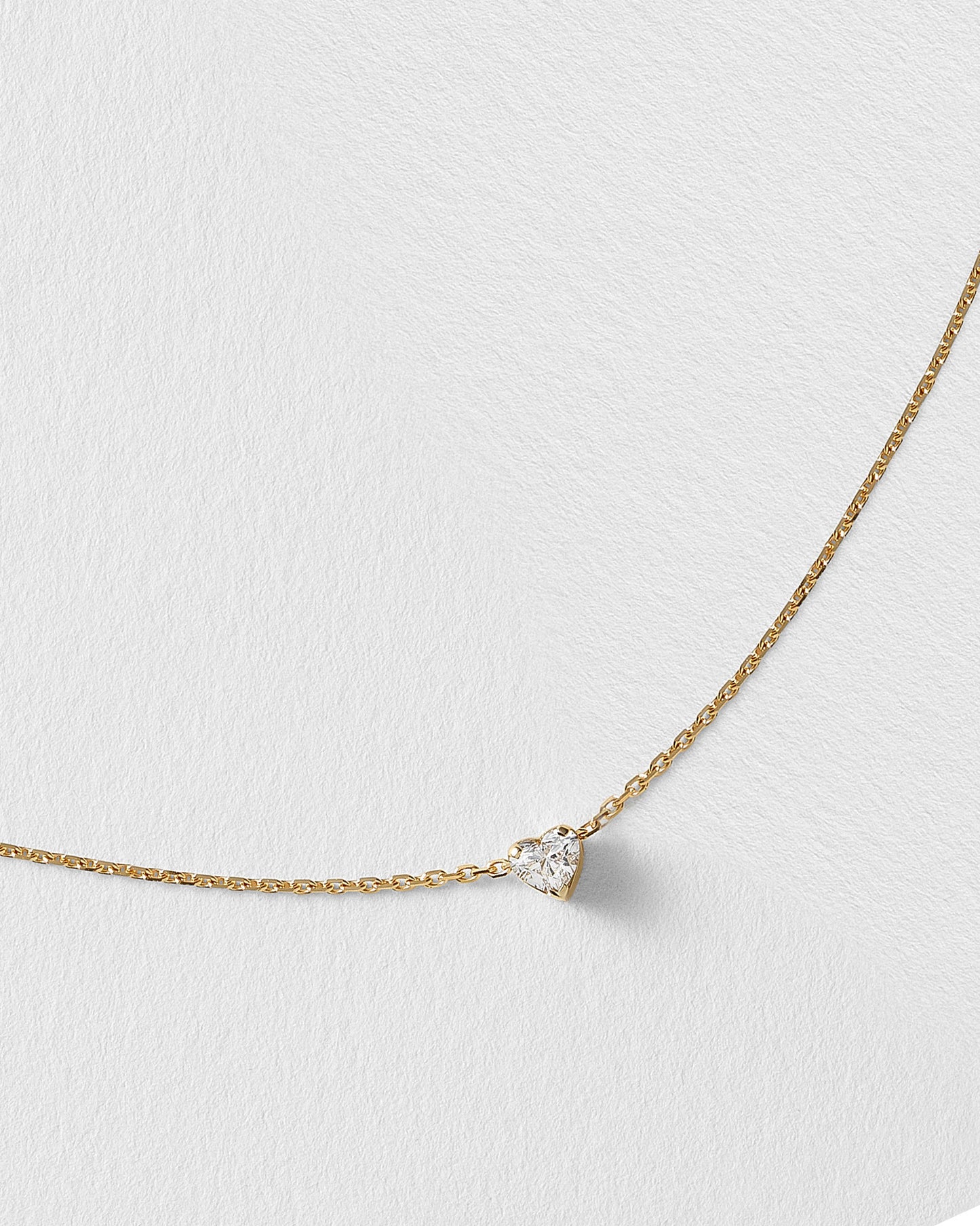 Erosia heart charm necklace - YG acnchor chain - clasp