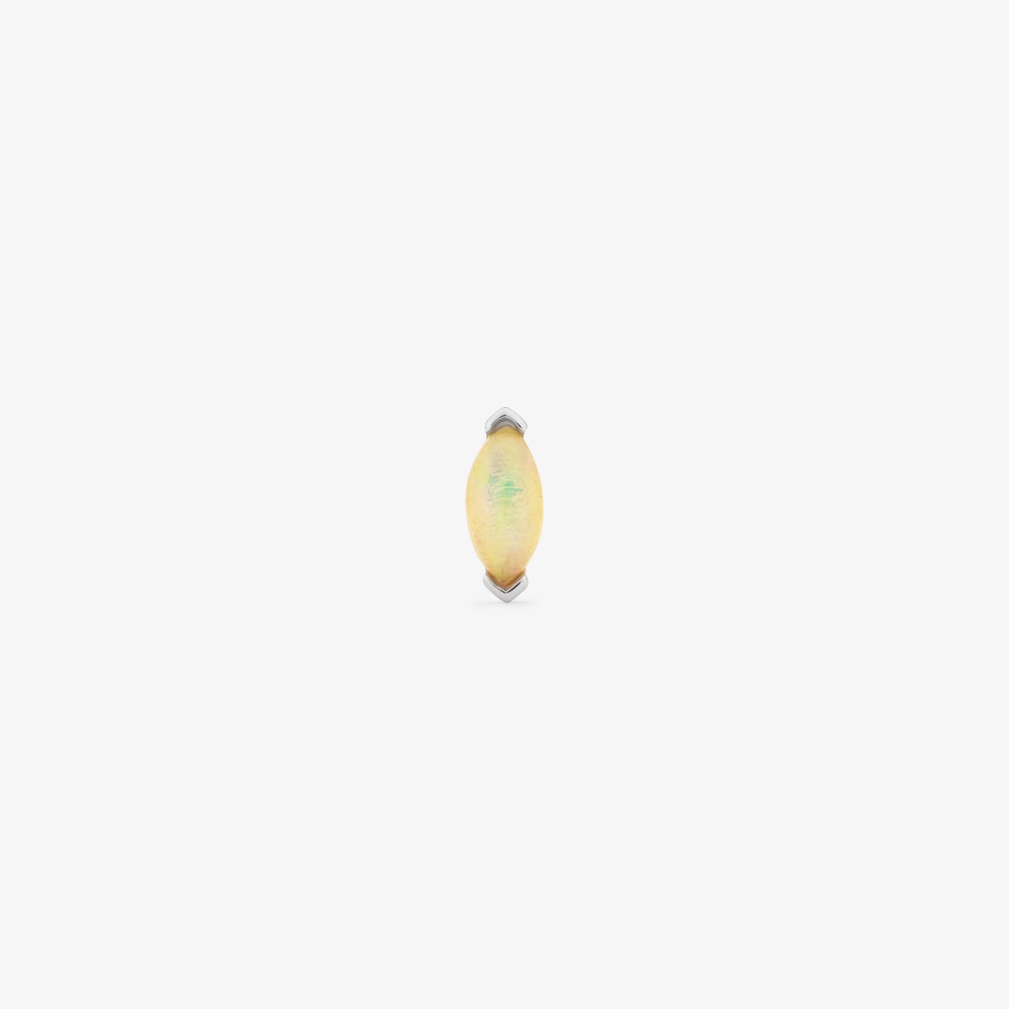MARQUISE CUT OPAL LABRET - WHITE GOLD
