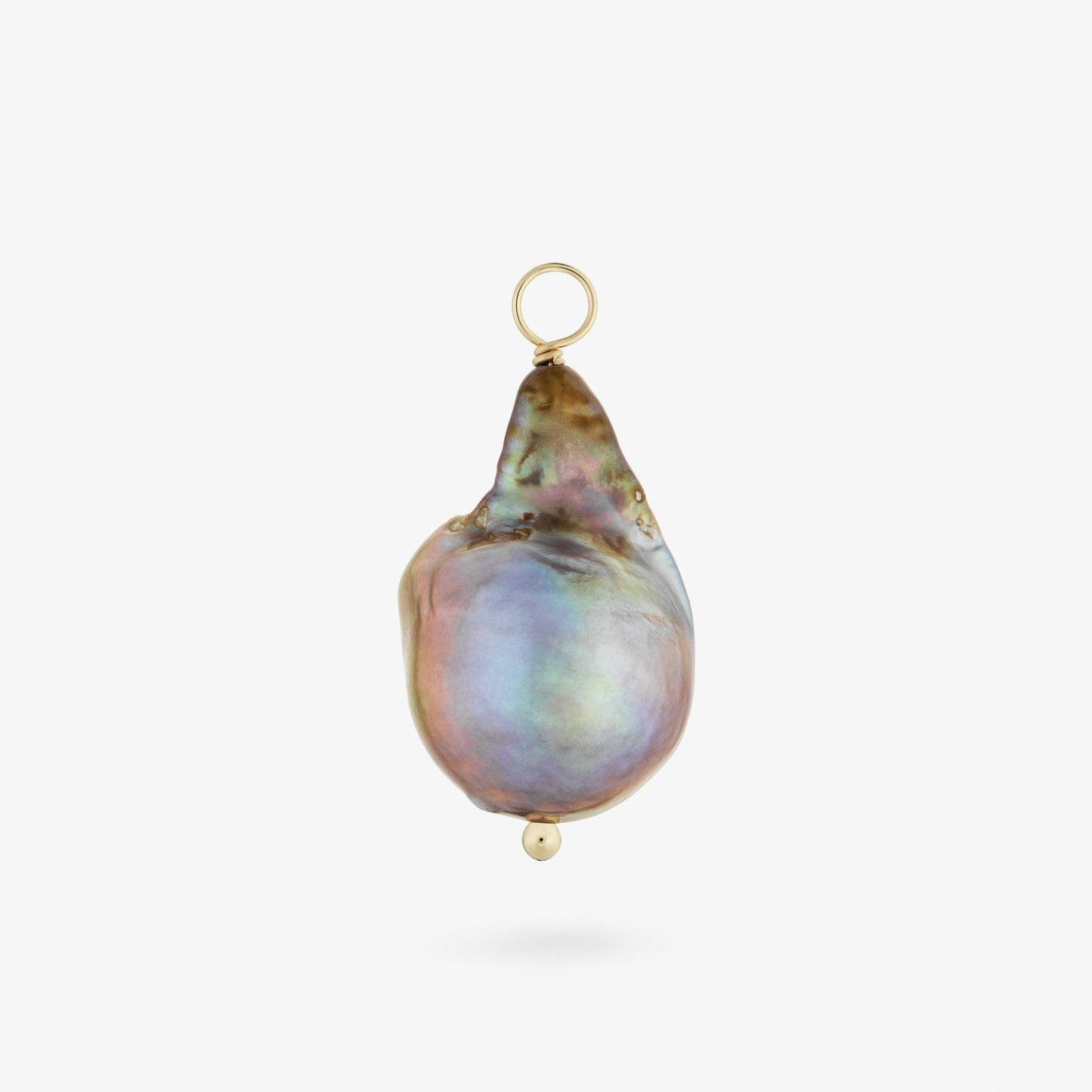 PEARL PENDANT - AUBERGINE - YELLOW GOLD