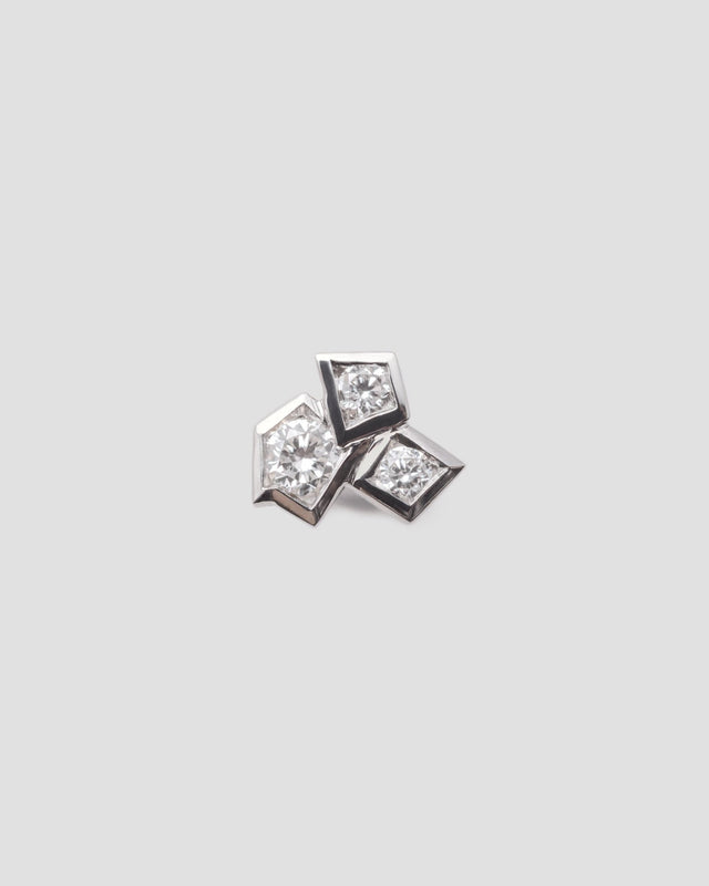 Triptych labret — White gold
