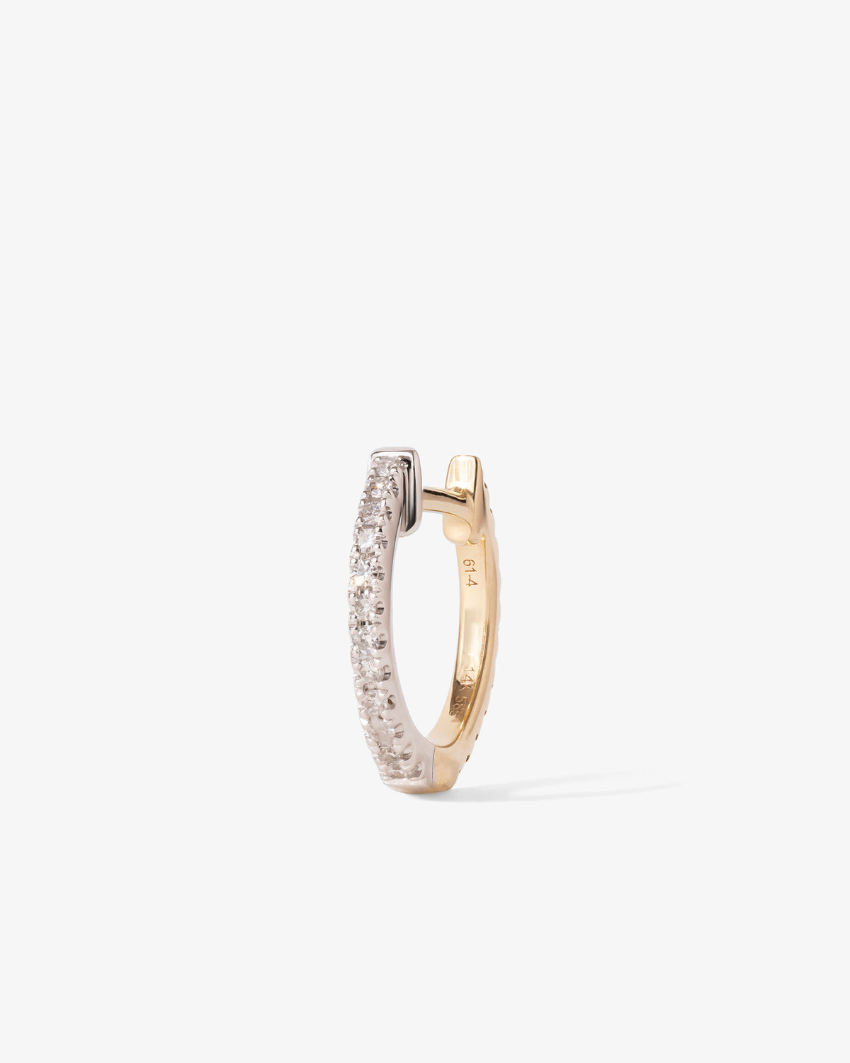 Hera hoop in two-tone 14k gold, 10 mm, back view.