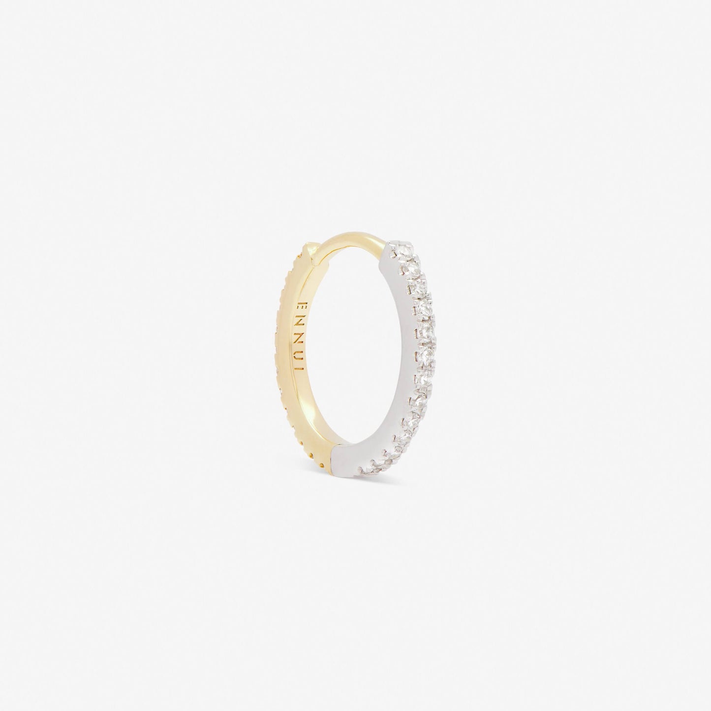 11mm hoop white diamonds reversible gold - ennui atelier