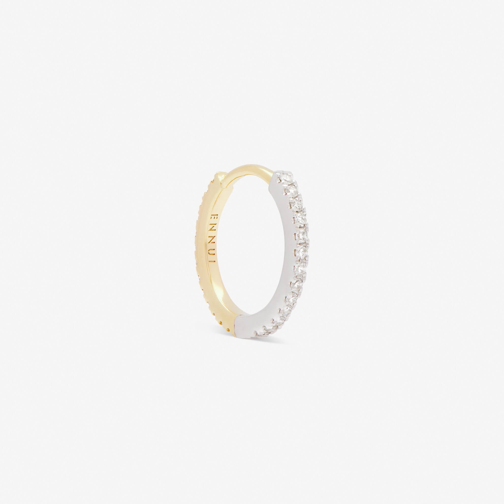 HOOP WHITE DIAMOND & YELLOW/WHITE GOLD - 11mm O-shaped