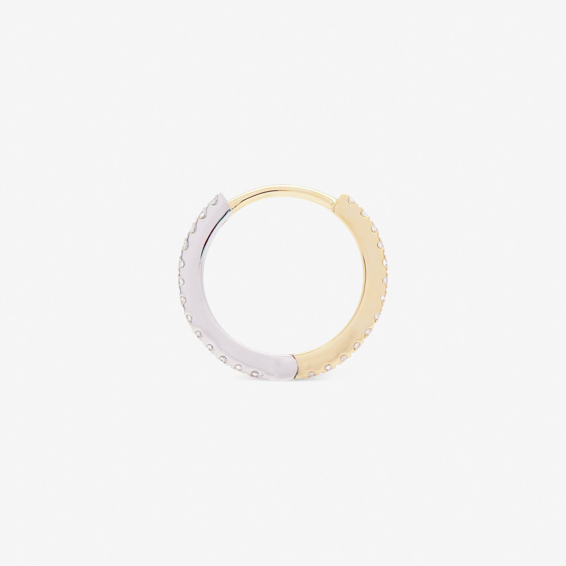 11mm hoop white diamonds reversible gold side - ennui atelier