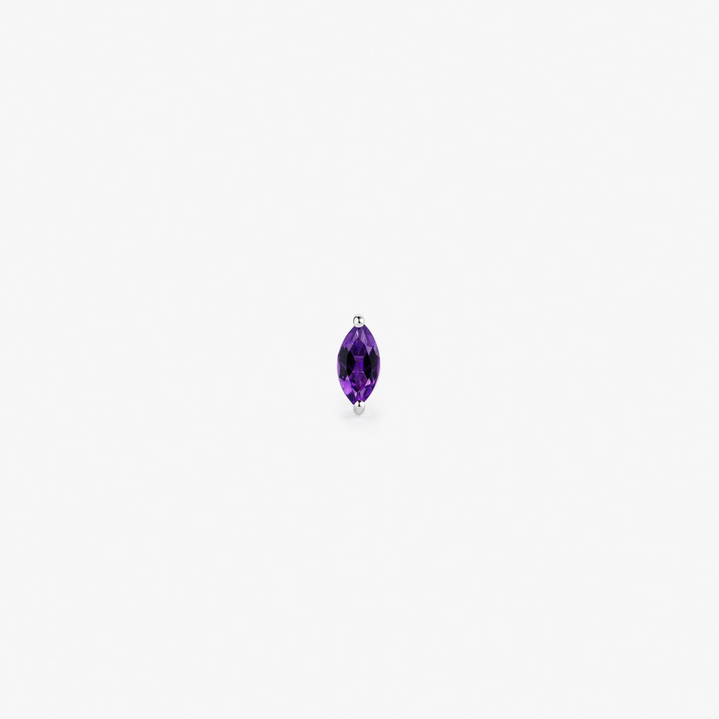 MARQUISE CUT AMETHYST LABRET - WHITE GOLD