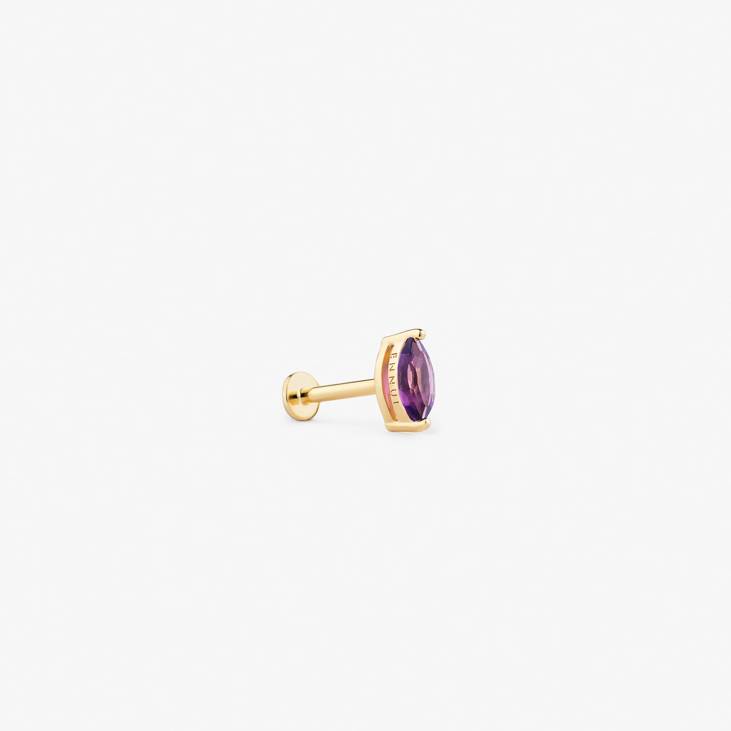 MARQUISE CUT AMETHYST LABRET - YELLOW GOLD