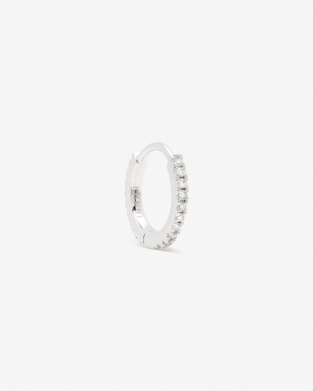 Huggie white diamond & white gold 9mm