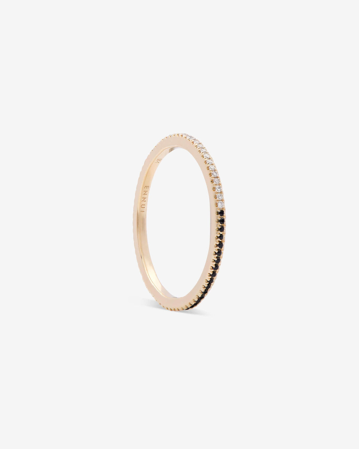 Ares ring Black white diamonds & yellow gold