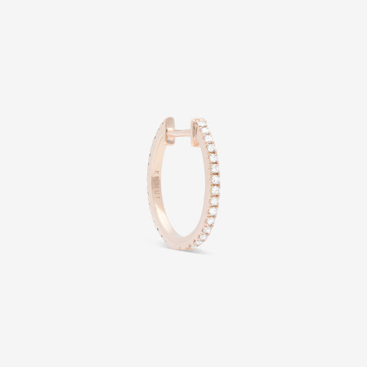 14mm hoop with black and white diamonds set in rose gold