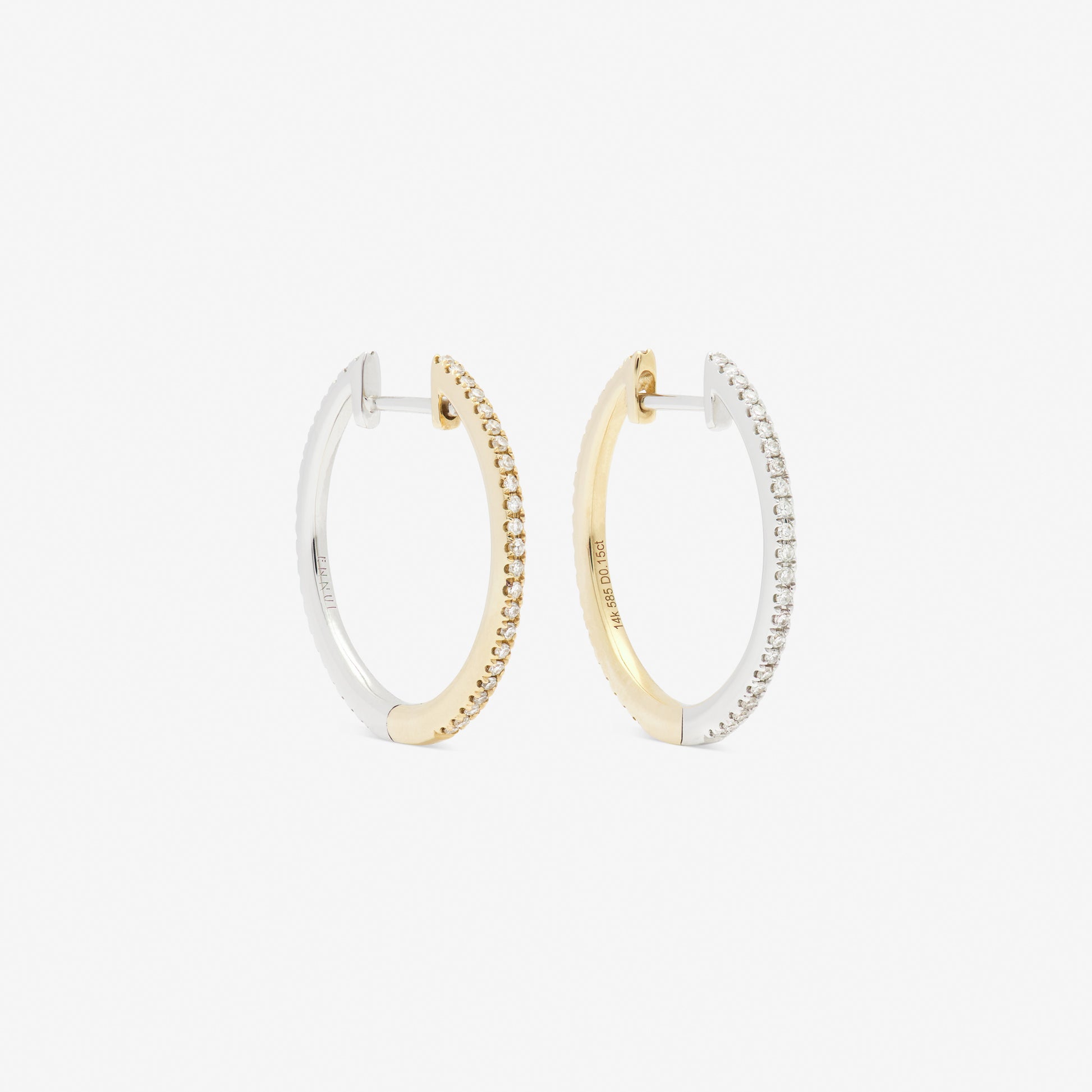 20mm hoop pair in white and yellow gold