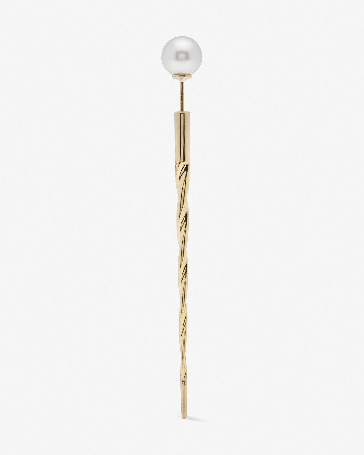 Akoya pearl ear pin yellow gold