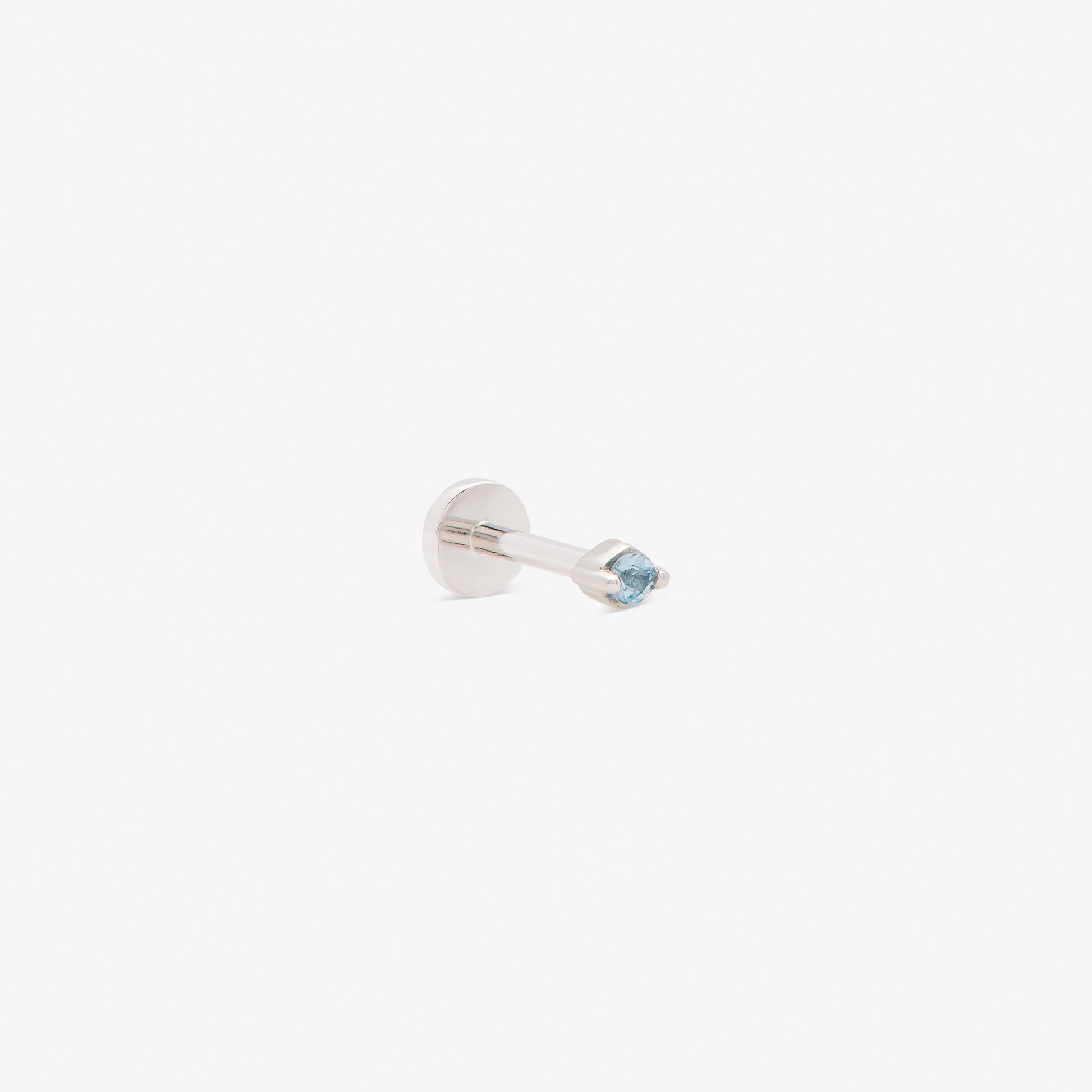 baby blue labret white gold from side