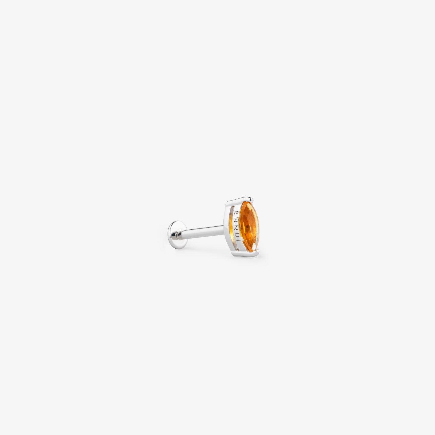 MARQUISE CUT CITRINE LABRET - WHITE GOLD