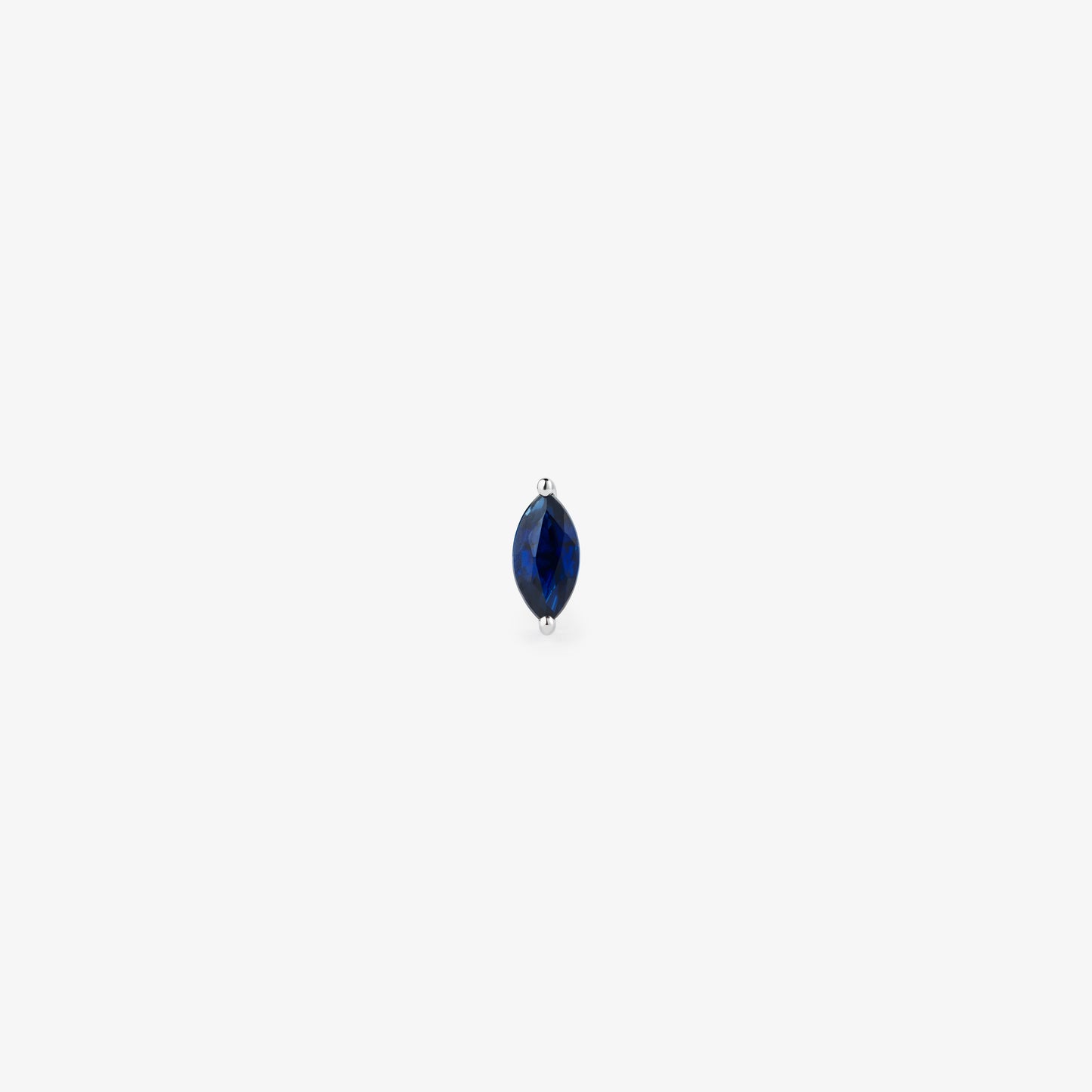 MARQUISE CUT BLUE SAPPHIRE LABRET - WHITE GOLD