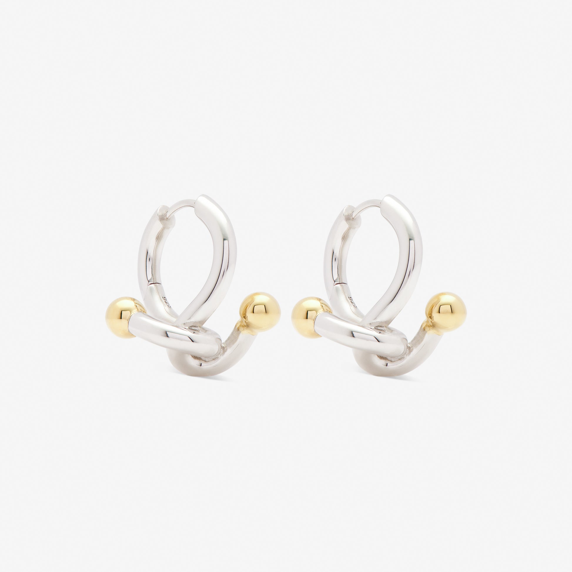 falcate earrings silver