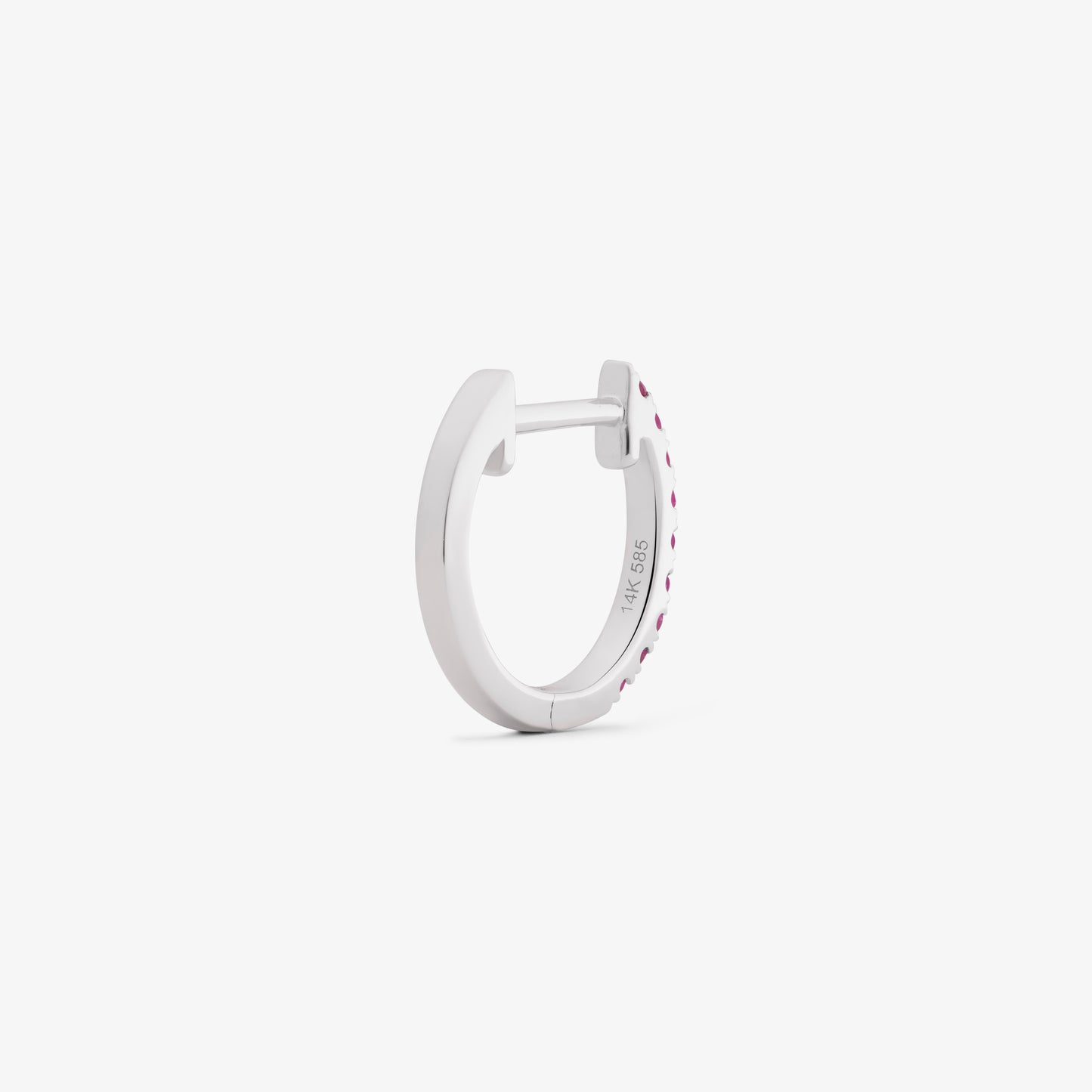 HOOP PINK SAPPHIRE & WHITE GOLD - 10mm