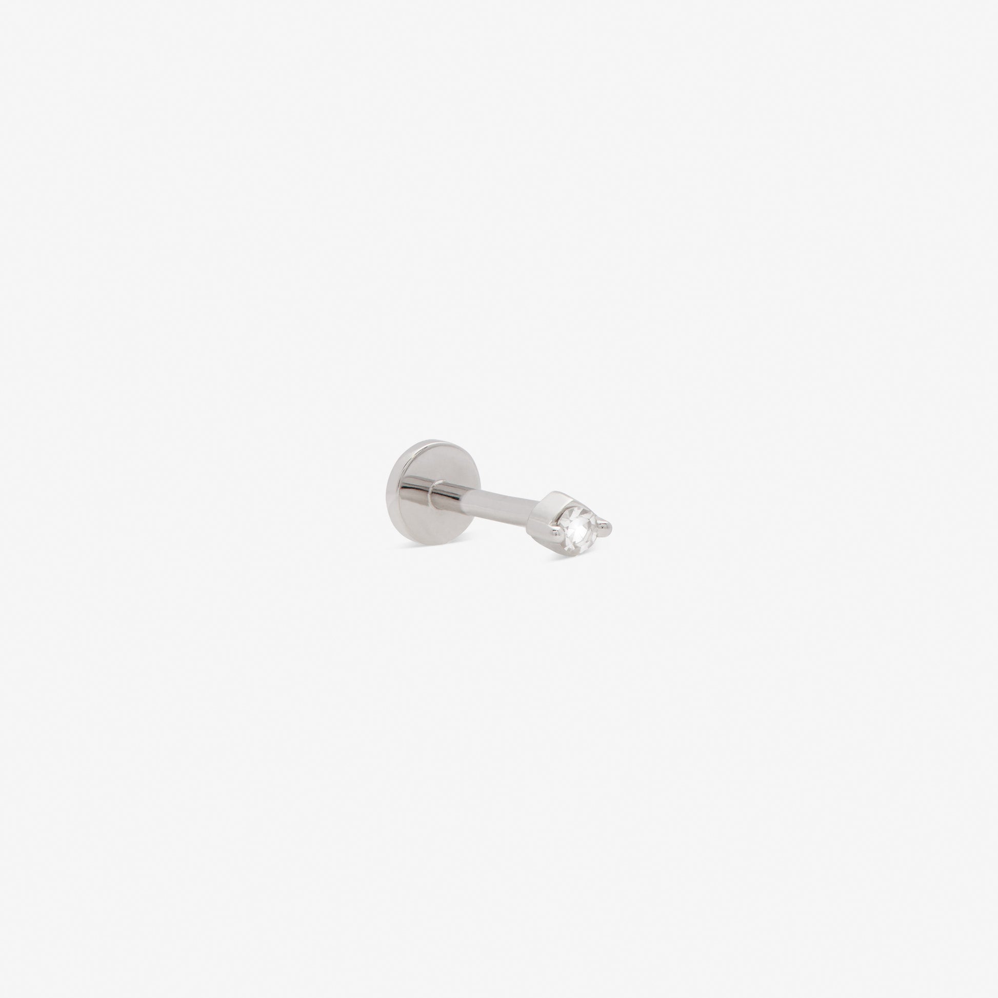 ivory labret in white gold from side