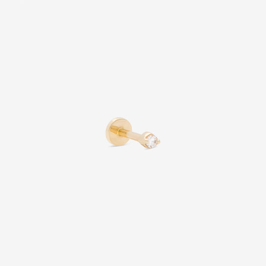 ivory labret in yellow gold from side