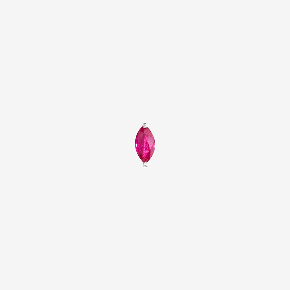 POISE AND PASSION LABRET - MARQUISE CUT RUBY - WHITE GOLD