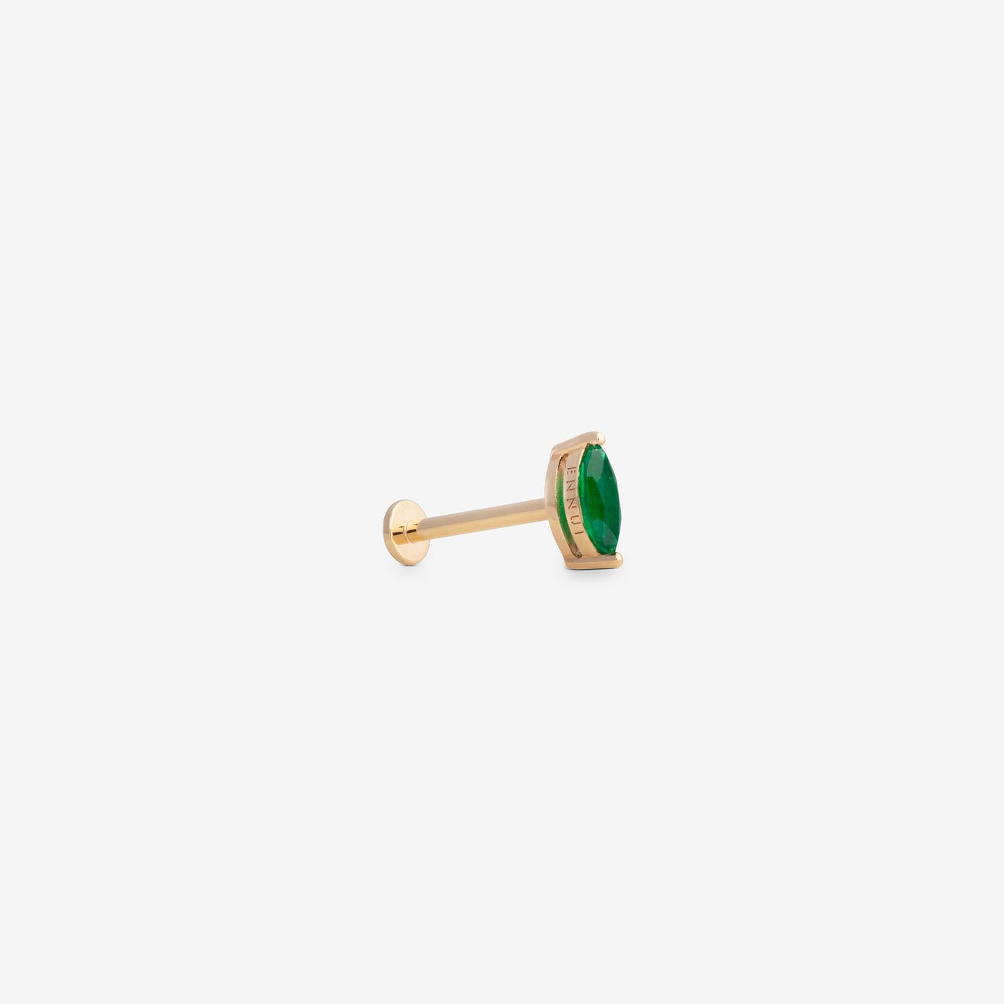 awareness labret emerald yellow gold from ennui atelier